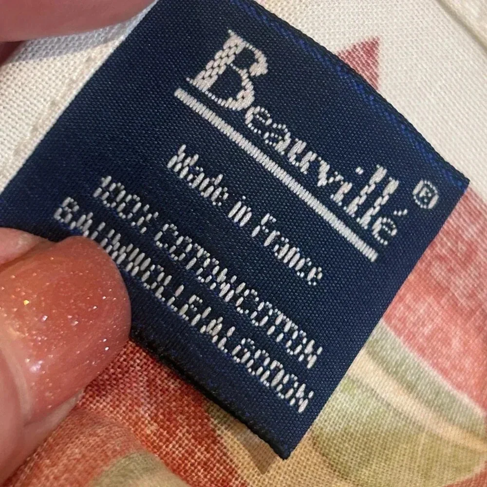 Beauville French Art Nouveau Design Year 2000 100% Cotton Tea Towel New